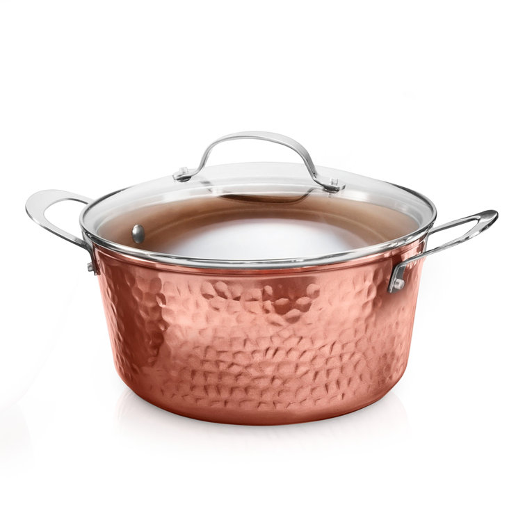 Gotham Steel Hammered 5 qt. NonStick Aluminum Stock Pot with Lid