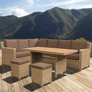 8-Sitzer Sofa-Set Lewis aus Rattan von Home Loft..