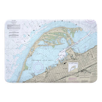 Breakwater Bay Nautical Chart Naples Fl Rectangle Memory Foam Non Slip Bath Rug Wayfair