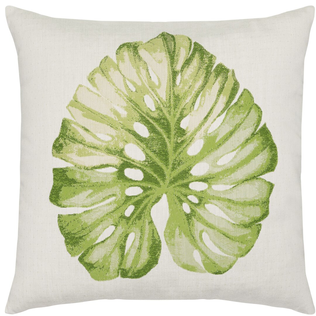 Online Designer Patio Lichen Leaf Indoor/Outdoor Throw Pillow Color: Green