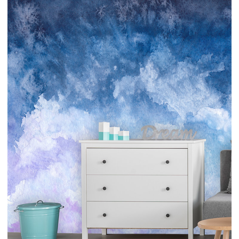 Brayden Studio Craven Removable Watercolor Clouds Nursery 9 58 L