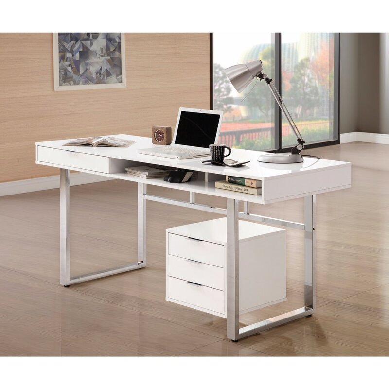 Latitude Run Marinescu Wooden Writing Desk Wayfair