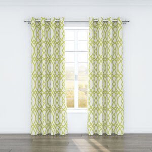 Piper Geometric Semi-Sheer Grommet Curtain Panels (Set of 2)