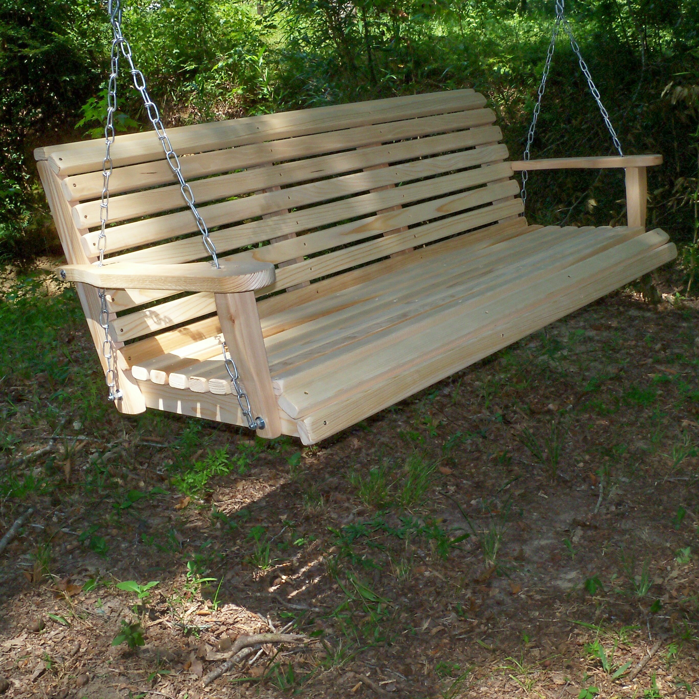 Highland Dunes Mahowny Solid Wood Porch Swing 