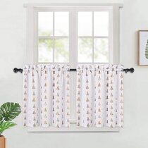 Holiday Classic Poinsettia Christmas 3 Pc Kitchen Curtain Tier & Valance Set