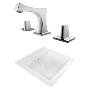 Go to store & view more images American Imaginations Ceramic Rectangular Drop-In Bathroom Sink with Faucet and Overflow