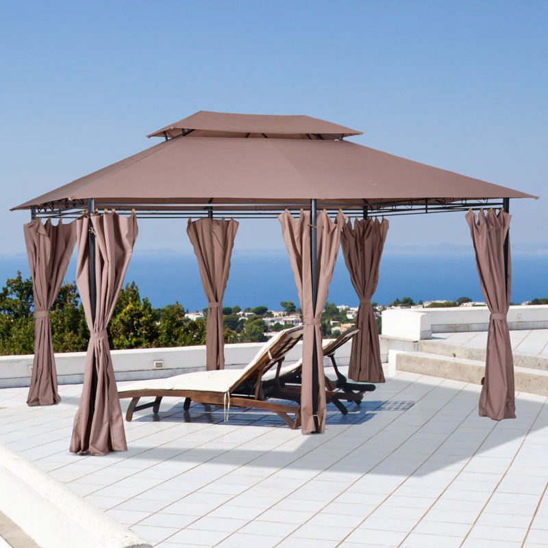 Outsunny 13 Ft W X 10 Ft D Steel Patio Gazebo Reviews Wayfair