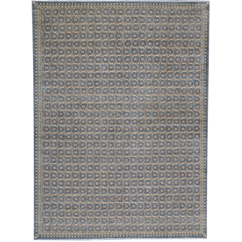 Bokara Rug Co Inc One Of A Kind Ziegler Hand Knotted 10 1 X 13 7 Wool Navy Area Rug Wayfair