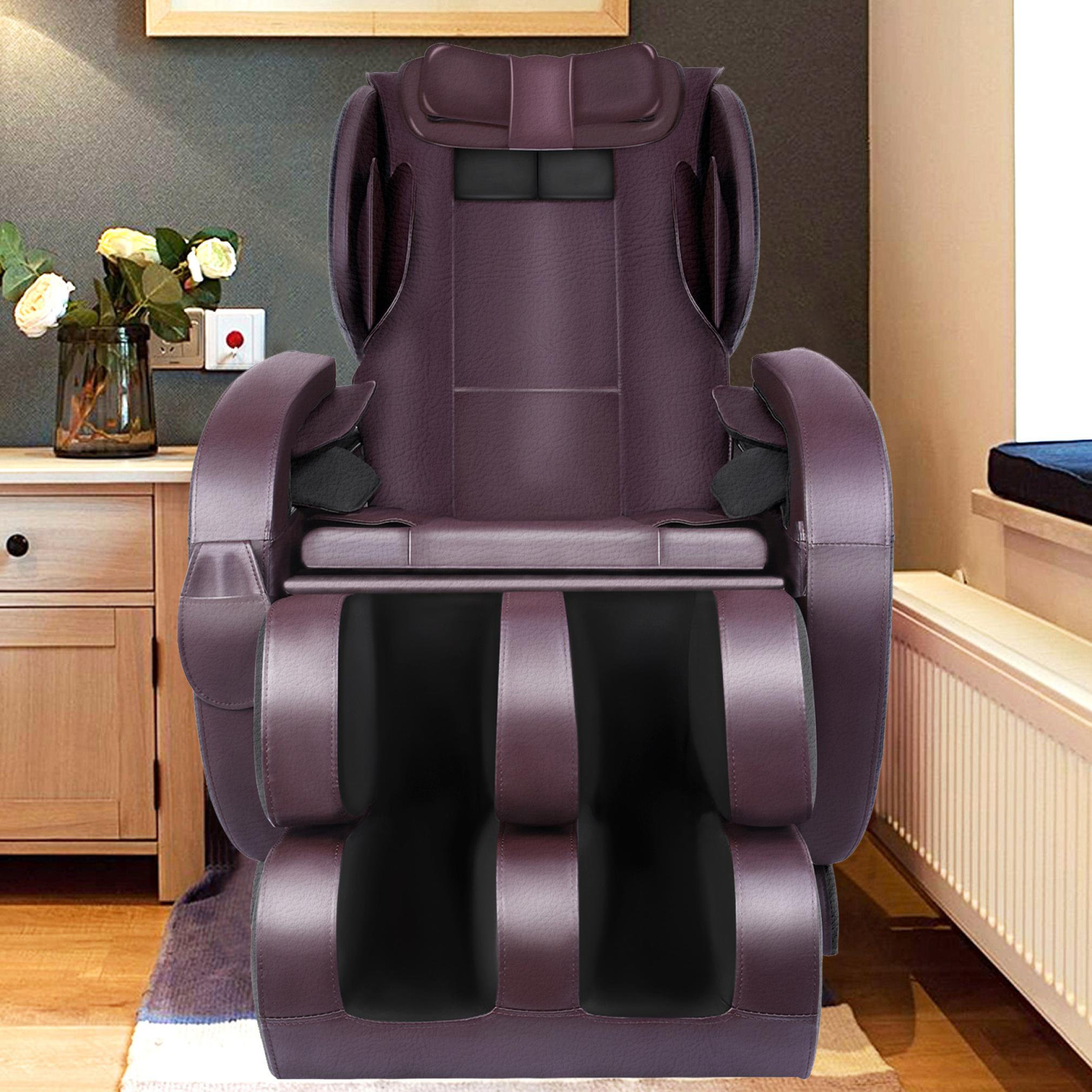 Inbox Zero Genuine Leather Reclining Heated Massage Chair Wayfair