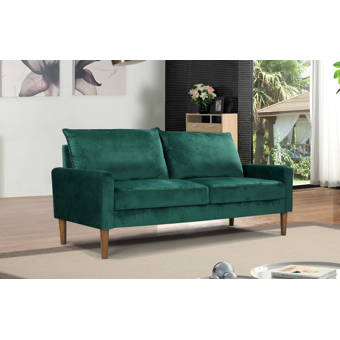 Latitude Run Brodde Velvet 71 Square Arms Sofa Reviews Wayfair