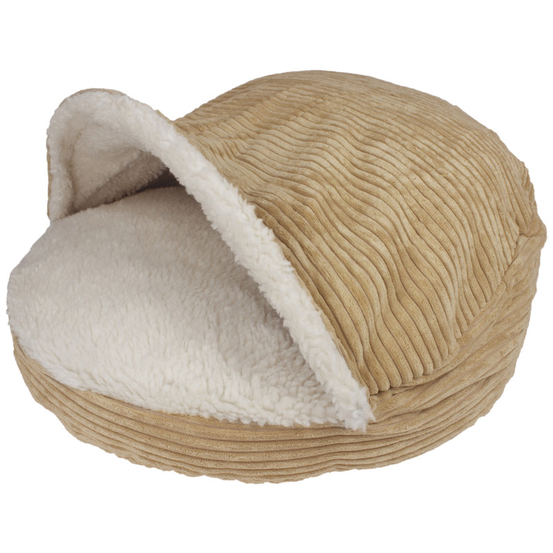 Tucker Murphy Pet Burton Corduroy Sherpa Lined Cave Hooded Dog Bed Reviews Wayfair