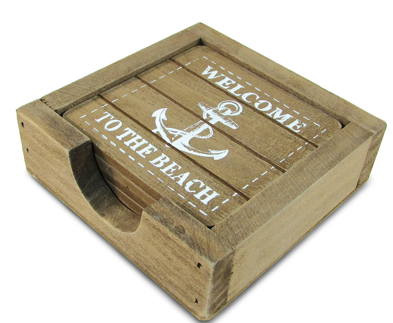 Breakwater Bay Nautical Coaster Set with Holder Wayfair