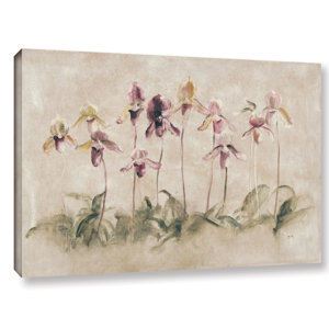 'Purple Dancing Orchids' by Cheri Blum Painting Print on Wrapped Canvas