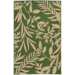 Seaside Green & Beige Indoor/Outdoor Area Rug