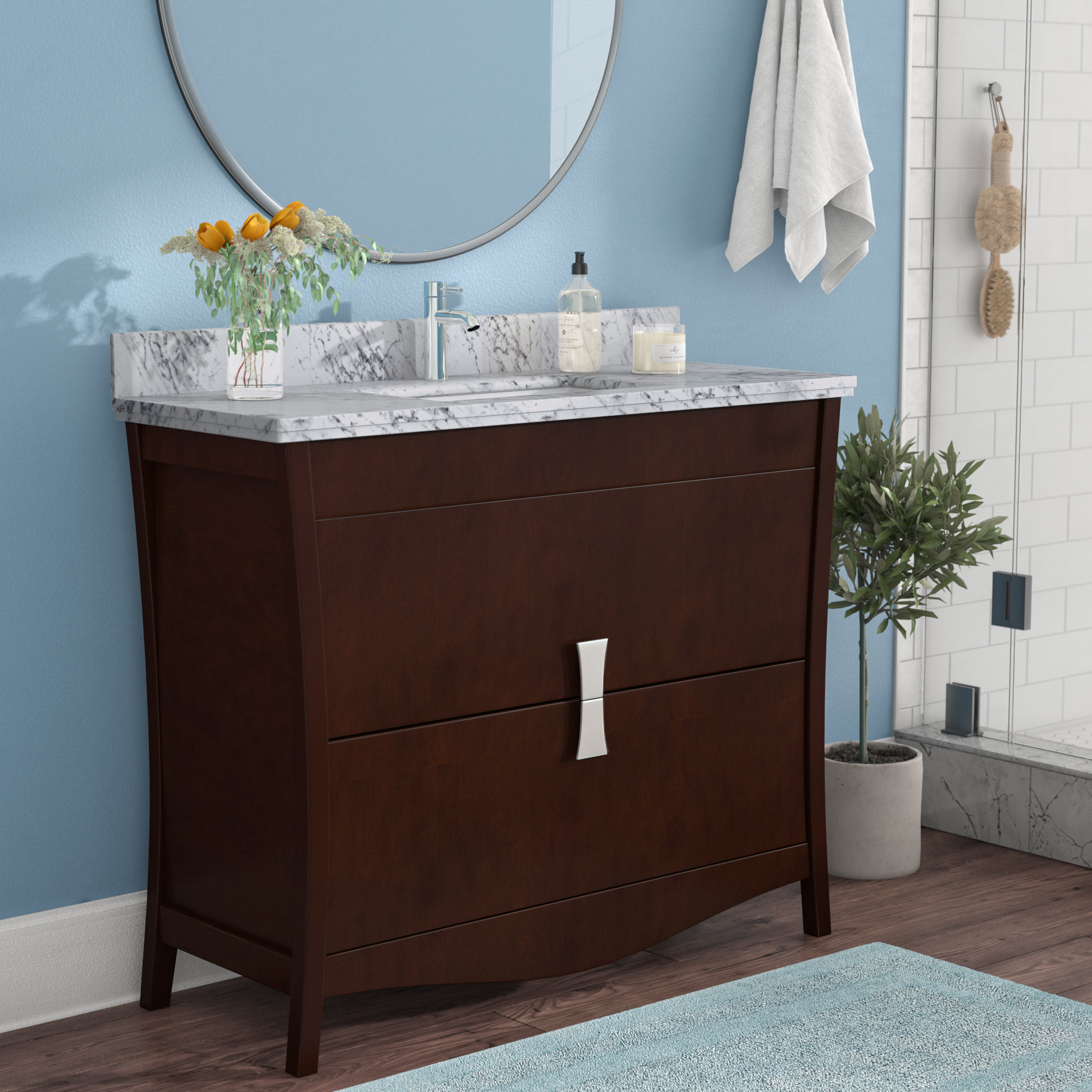 Royalpurplebathkitchen Cataldo Floor Mount 48 Single Bathroom Royalpurplebathkitchen Cataldo Floor Mount 48 Single Bathroom Vanity Set With Hole Faucet Wayfair