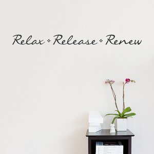 Relax Release Renew Wall Decal Quote