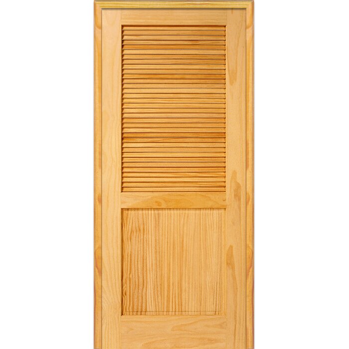 Louvered Manufactured Wood Solid Unfinished Louver Interior Standard Door