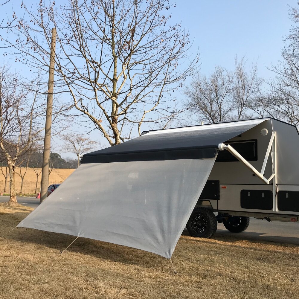 and Motorhome Awnings Heavy Duty Weatherproof Vinyl RV Awning Fabric Replacement Universal Outdoor Canopy for Camper Fabric 18' 2 Shade Pro Walnut Brown Blk WG Trailer 19'