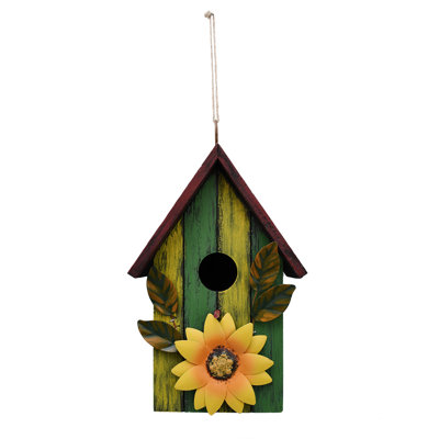 Wooden Bird Houses For Outside Hanging Garden Patio Decorative Bird Houses Outdoor Hand Painted Birdhouse For Small Bird Finch Cardinal Blue August