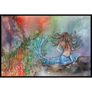 Brunette Mermaid Water Fantasy Doormat