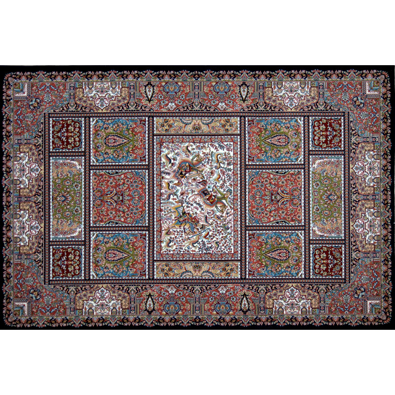 Astoria Grand Mailloux Hand Look Persian Wool Green Red Ivory Area Rug Wayfair
