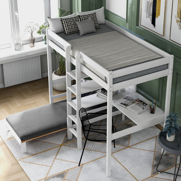 isabelle max demosthenes twin over twin l shaped bunk beds with built in desk by isabelle max wayfair