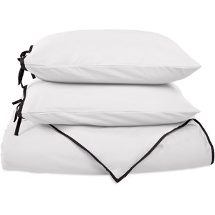 White With Black Trim Duvet Wayfair Quickview