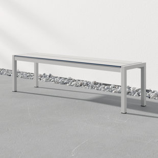white outdoor backless bench