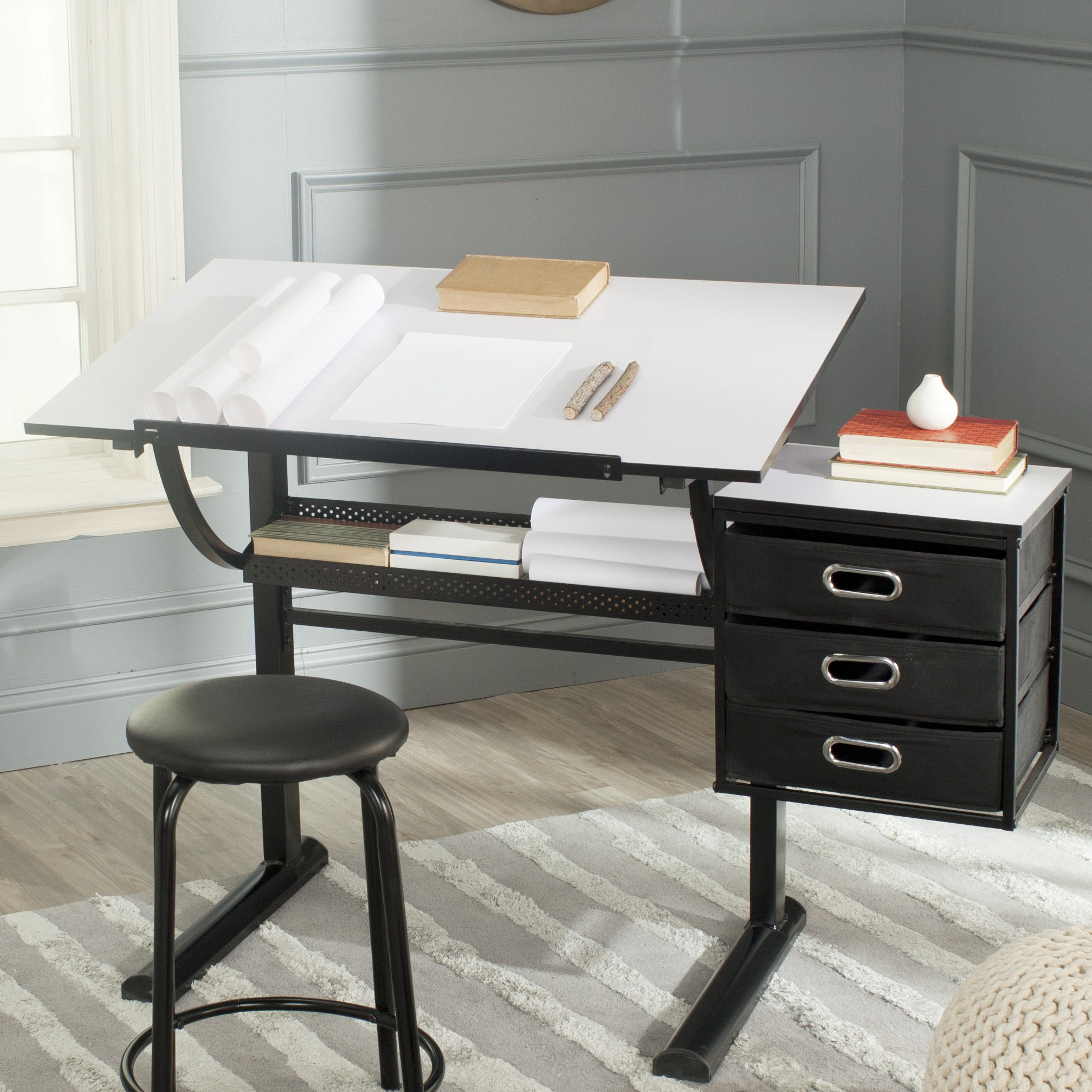 Safavieh Harvard Drafting Table and Chair Set & Reviews | Wayfair