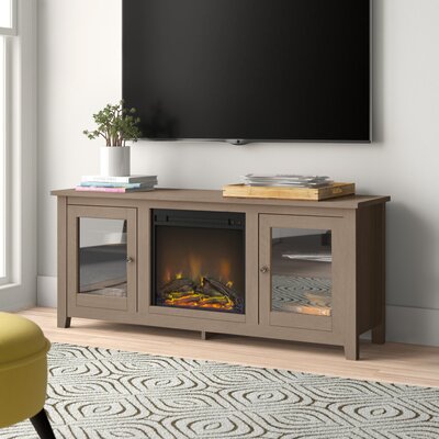 Kohn 58" 2-Door TV Stand with Electric Fireplace