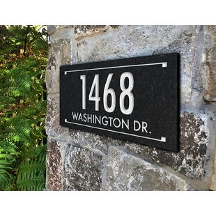 CHROME DOOR NUMBER PLAQUE MODERN GLOSS BLACK AND CHROME HOUSE SIGN
