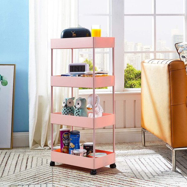 Slim Storage Cart 3/4 Tiers Organizers Shelves Mobile for Kitchen Narrow Places 