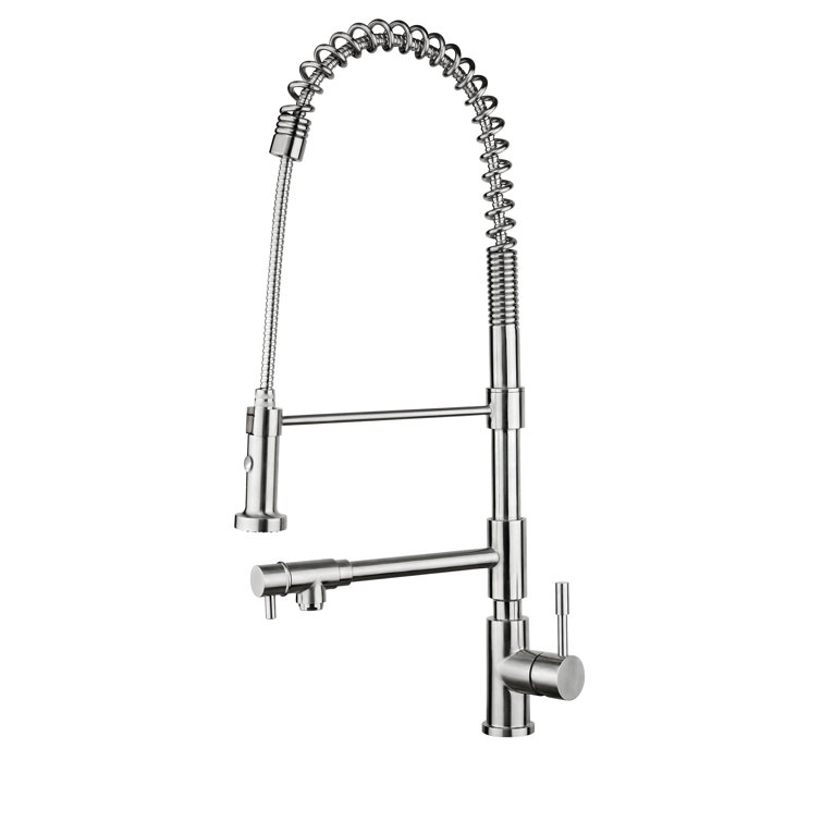 Valley Acrylic Ltd Chef Plus Commercial Grade Swivel Spout And Sprayer Pull Down Single Handle Kitchen Faucet Wayfair