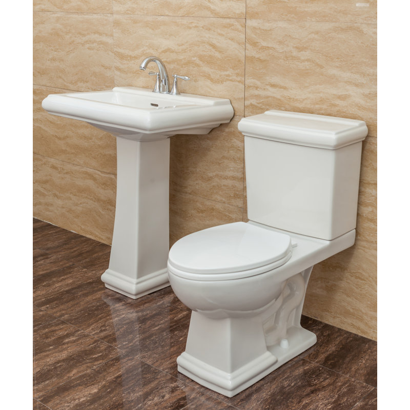 Fine Fixtures 26 5 Tall White Vitreous China Rectangular Pedestal Bathroom Sink Overflow Reviews Wayfair