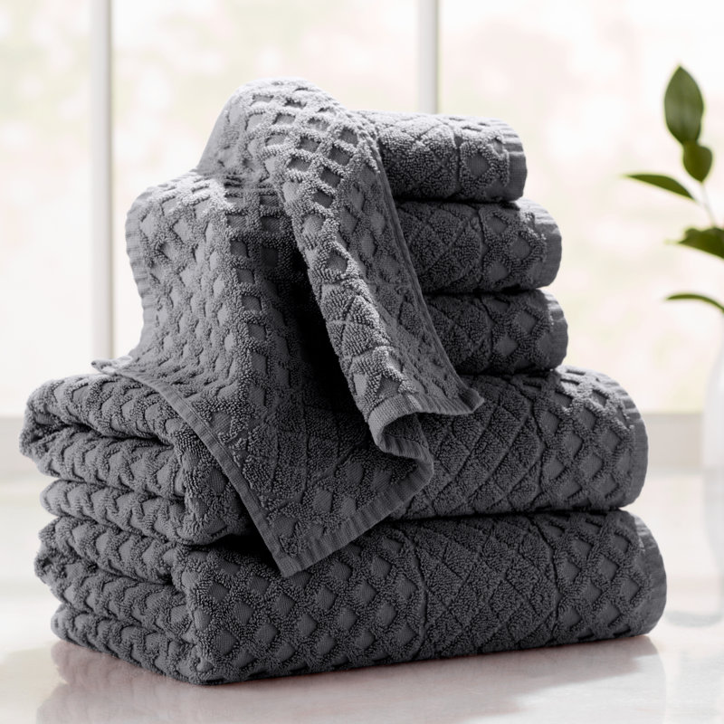 Flanagan 6-Piece Diamond Turkish Cotton Towel Set