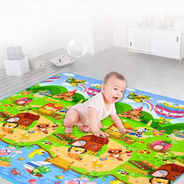 Hexagonal Cartoon EVA Kids Baby Crawling Mat Picnic Blanket Play Activity 