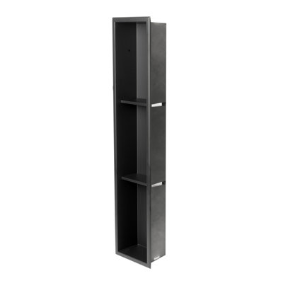 Stainless Steel Vertical Triple Niche Shower Shelf