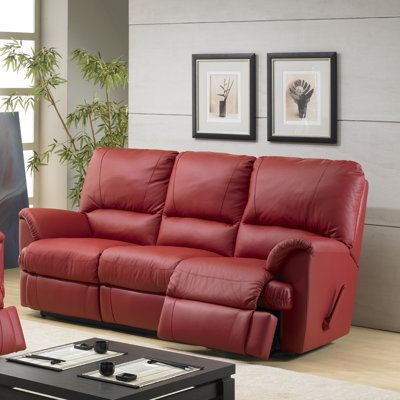 Mylaine Leather Reclining Sofa Relaxon Reclining Type Manual