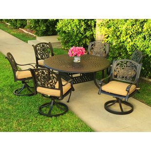 Go to store & view more images Camptown 7 Piece Sunbrella Dining Set with Cushions by Fleur De Lis Living