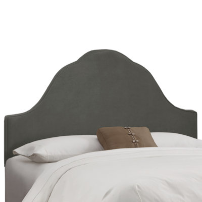 32/" Tall Horizontal FEATHER Headboard with Black Border in Crushed Velvet