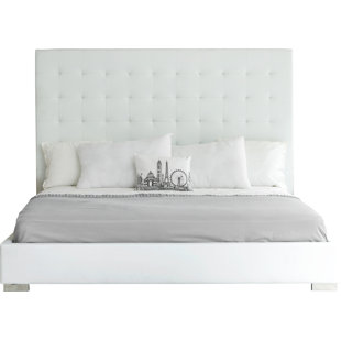 Modern Contemporary Extra Tall Tufted Headboard Allmodern Febus Upholstered Platform Bed