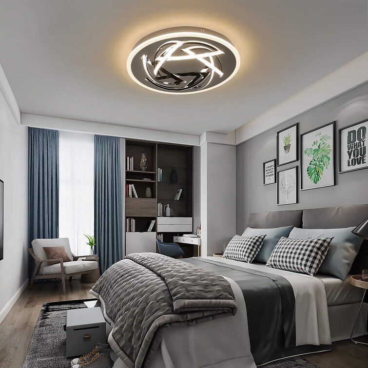 Decken Lampen Design LED Flur Leuchten Chrom Wohn Schlaf Zimmer Raum Beleuchtung 