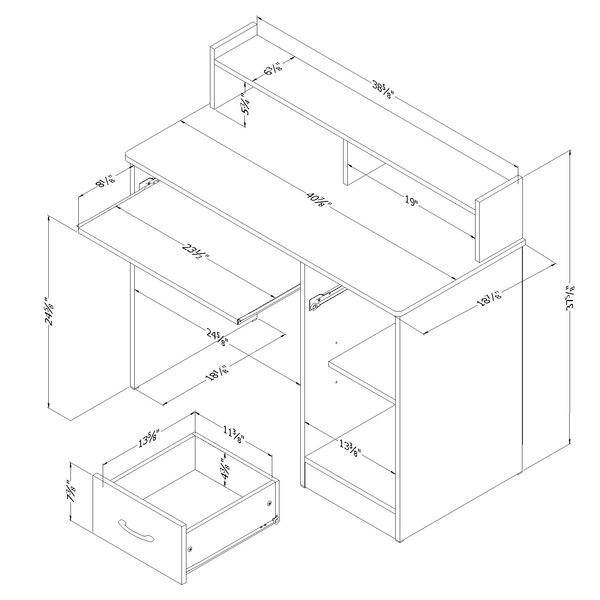 Axess Computer Desk with Hutch