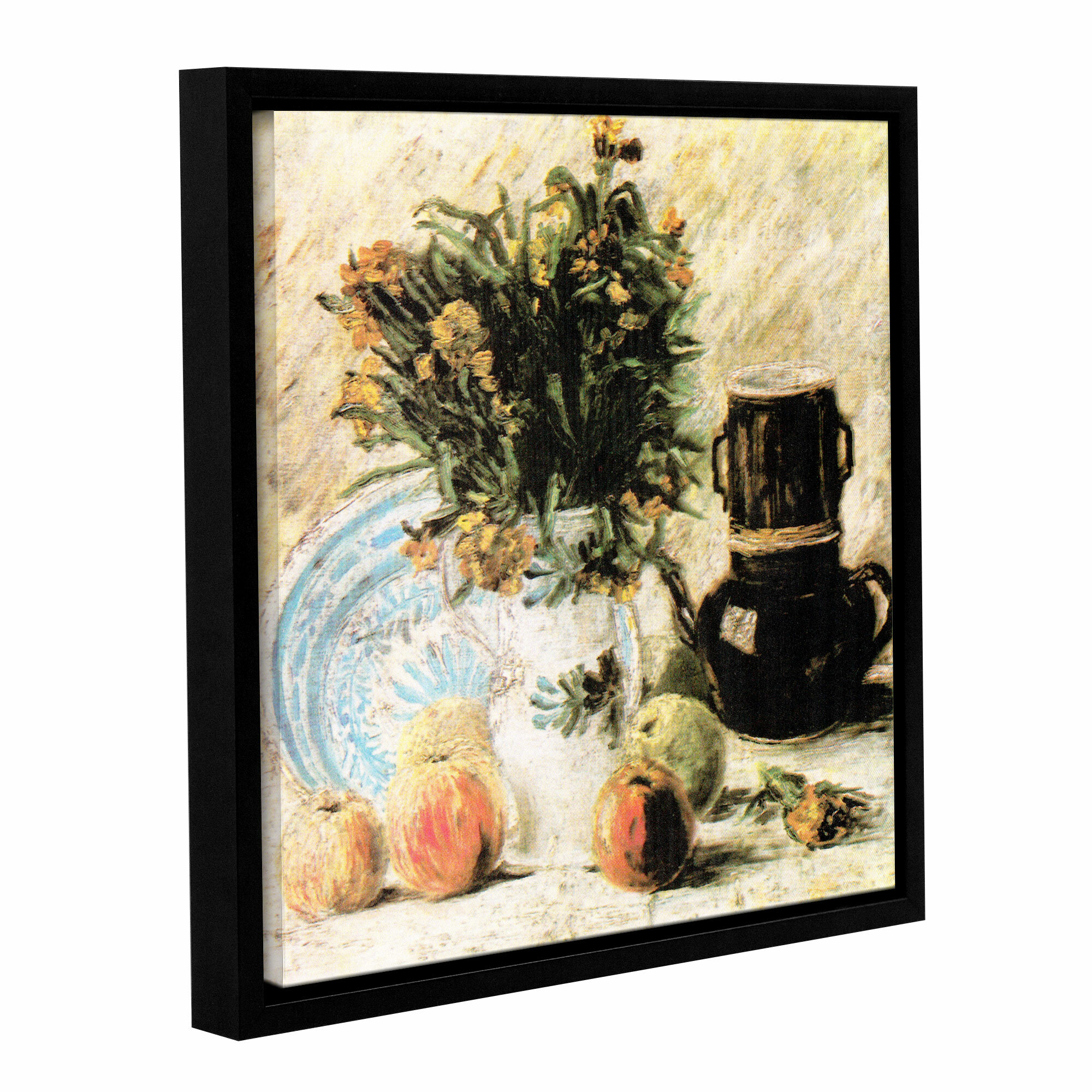 Artwall Vase Of Flowers Coffee Pot And Some Fruit By Vincent Van