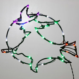 35Lt Fall Decor 35Lt LED Witch Window Du00e9cor