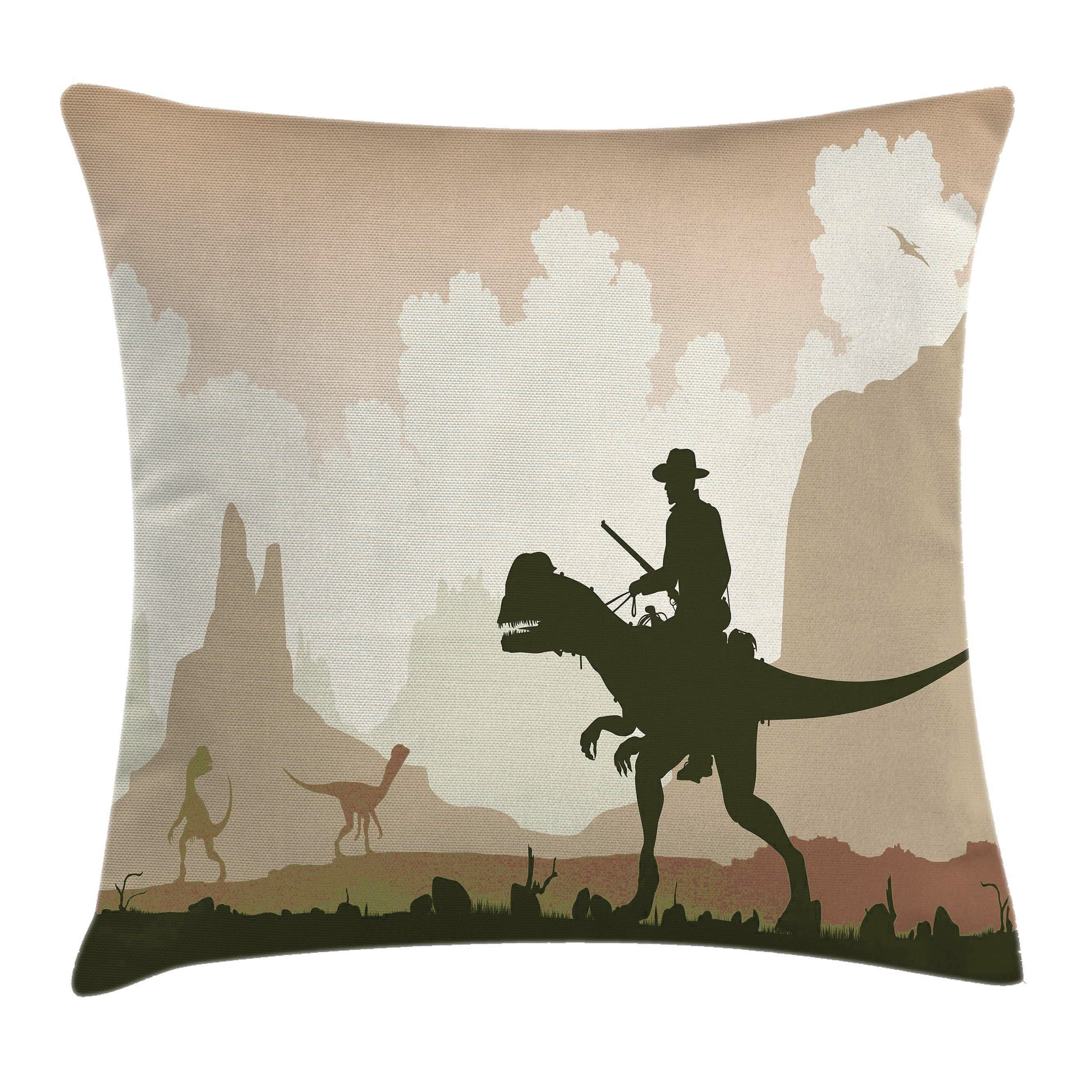 Ambesonne Western Cowboy Riding Dinasour Pillow Cover Wayfair