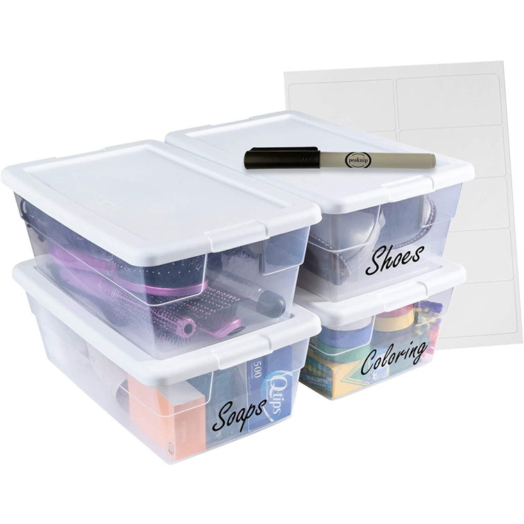 stackable clear storage bins with lids