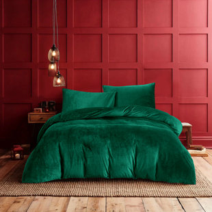 Beautiful DARK GREEN Duvet Set Luxury Polycotton Plain Dye Choose Single Double King Super King or Pillow Pair DOUBLE 