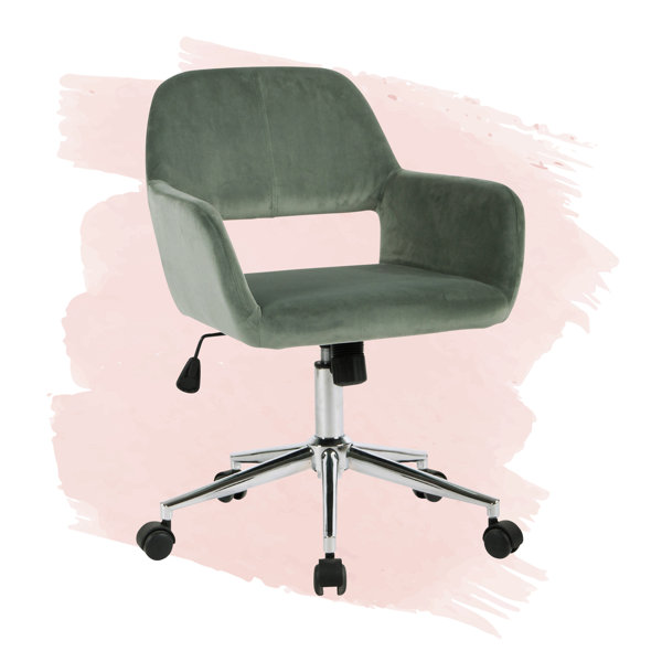 green velvet office chair