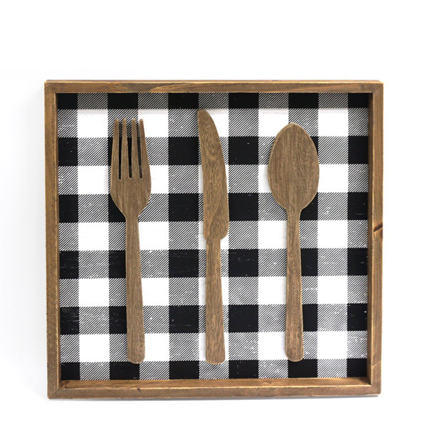 Gracie Oaks Fork Knife Spoon Wood Wall Decor Wayfair